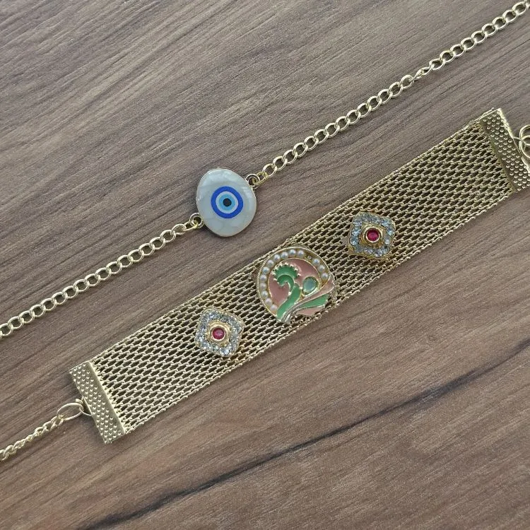 Evil Eye and Stone Lumba Rakhi Set